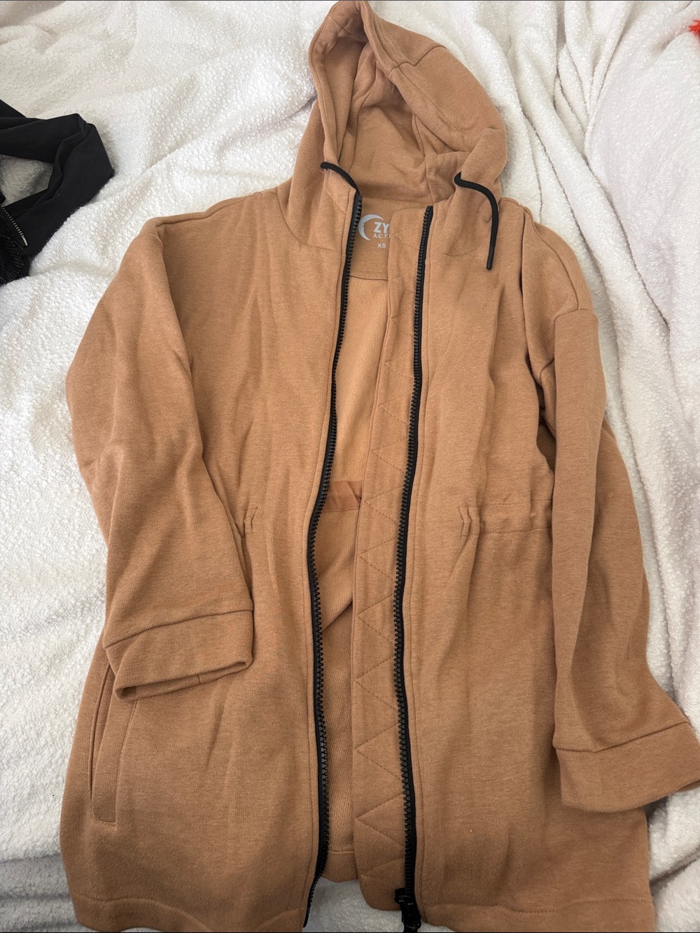 Cozy Hooded Camel Jacket - ZYACT